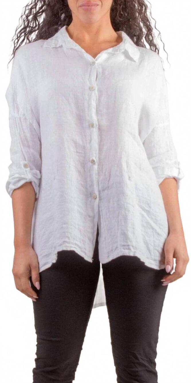 NEW GIGI MODA terina linen shirt in white